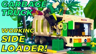 Lego City Garbage Truck MOC with functional side loader! for Paradisa City