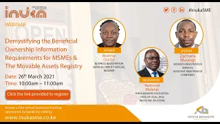 Inuka SME Webinar on Beneficial Ownership Information Requirements and Movable Assets Registry