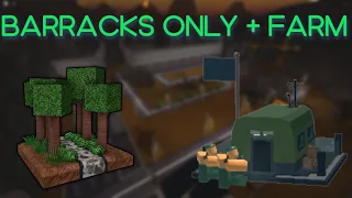 Barracks + Farm Only | Roblox | Tower Battles