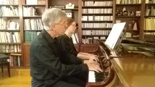 Sachs Piano Duo playing the last three waltzes of Brahms' Liebeslieder Waltzes, Op  52a