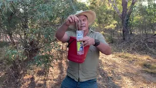 Setting up a wildlife watering station in the bush. You can make one too! 🤙💦💦💦