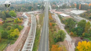 #26Ż ŁÓDŹ BUDOWA TUNELU ŚREDNICOWEGO UL  SKARPOWA ŻNIWNA 26 10 2023 DRON