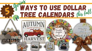 5 GENIUS WAYS TO USE DOLLAR TREE CALENDARS | DOLLAR TREE DIYS | FALL DECOR DIY