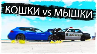 ЖУТКОЕ ДТП С ПОЛИЦИЕЙ!!! КОШКИ vs МЫШКИ В BEAMNG!!!