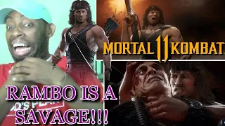 RAMBO MK11 Gameplay Trailer Mortal Kombat 11 (2020) Sylvester Stallone REACTION!!!