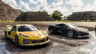 Forza Horizon 5 Drag Race: C8 Corvette Z06 vs C8 Corvette E-Ray