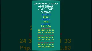 LOTTO RESULT TODAY 9PM DRAW APRIL 11, 2023 #shorts