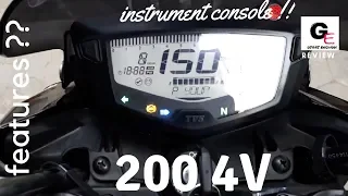 TVS Apache RTR 200 4V Race Edition 2.0 instrument console review | features | specifications !!!
