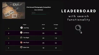 How To Create a Leaderboard With Search (Filter Tables with only JS )