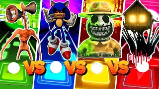 Siren Head vs Sonic hedgehog exe vs Zoonomaly vs Spider House Head 🌟 Tiles Hop EDM Rush