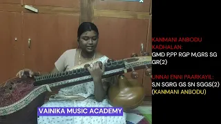 Kanmani Anbodu Kadhalan Veena Tutorials | Guna | Manjummel Boys | Vaali |Kanmani Anbodu Song Swaram