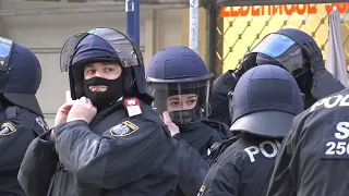 Polizeigroßeinsatz bei Demo in Wien