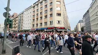 West Ham United FC fans in Frankfurt. #westhamunitedfc #theirons #europaleague2022