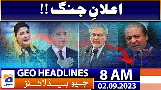 Geo Headlines 8 AM | Nawaz Sharif - Maryam Nawaz - Pak vs Ind - Ishaq Dar | 2nd September 2023