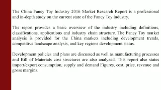 China Fancy Toy Industry 2016 Market Research Report