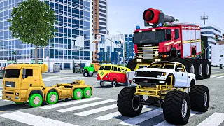 Fire Truck Frank Helps Taxi | Sergeant Lucas' team saves friends | Wheel City Heroes (WCH)-2-serial