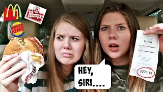 Letting Siri Pick What We Eat for 24 Hours || Taylor & Vanessa