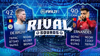 BRUNO FERNANDES VS KEVIN DE BRUYNE RIVAL SQUADS BUILDER! #FIFA21