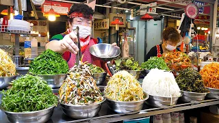 700 bowls sold per day!! Delicious Korean bibimbap, kalguksu in Gwanjang Market / Korean street food