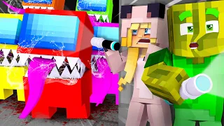 24 STUNDEN bei AMONGUS.EXE ÜBERNACHTEN?! - Minecraft MONSTER VILLA