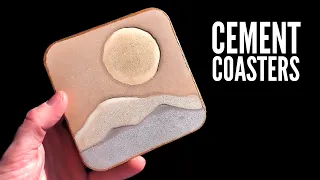 Layered Cement Mountain Coasters | Coloring Cementall RapidSet Concrete