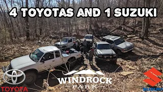 Windrock Off-road Park 2024: 4 Toyotas and 1 Suzuki take on trail 35