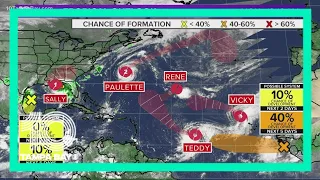 Tracking 2 hurricanes, several systems in the Gulf and Atlantic