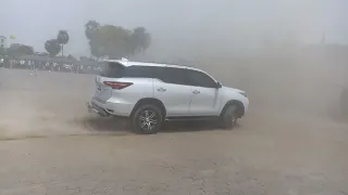 Car skitting with sand