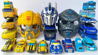 TRANSFORMERS OPTIMUS PRIME, BUMBLEBEE & OPTIMUS PRIMAL Assemble - CARTOON JCB Robot Tobot Car Toys