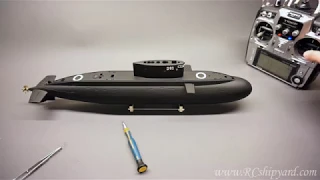 Russian Kilo RC submarine model assembly.