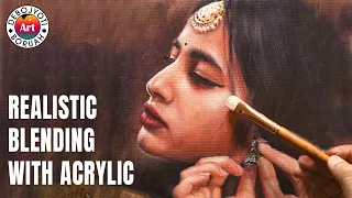 Realistic Portrait Blending With Acrylic | Acrylic Portrait Painting Tutorial by Debojyoti Boruah