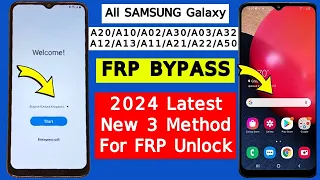 All Samsung A02/A20/A10/A03/A50/A12 FRP Bypass 2024 New 3 Method For Bypass | Google Account Unlock