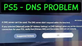 PS5 a dns server can't be used the dns server did not respond within the time limit