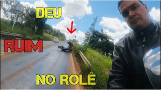 Deu Ruim no Rolê de Moto {bateria descarregada, óleo na pista e TOMBO}