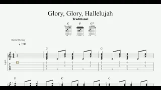 Glory, Glory, Hallelujah | Traditional Hymn | Worship Song | Guitar TAB | Piano Sheet Music