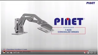 Concealed hinges 7 axis, steel plates, 110° opening | PINET INDUSTRIE