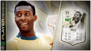 SHOULD YOU DO HIS SBC??!! 99 RATED ICON MOMENTS PELE REVIEW - INSANE PLAYER EVEN IN AUGUST - FIFA 22