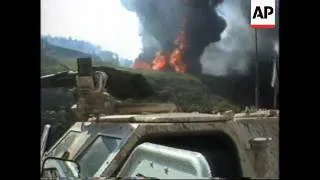 Bosnia - U.N. Convoy On Fire