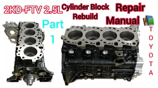 2KD 2.5L Engine Short Block Rebuild Repair Manual | Bolts Torque Setting