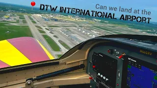 Can we land a small plane at an international airport (DTW)?