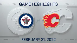 NHL Highlights | Jets vs. Flames - Feb. 21, 2022