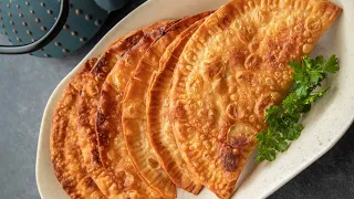 CHEBUREK with meat - juicy, real, Uzbek, Russian, Crimean! The most delicious! Flour + water and oil