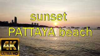 PATTAYA BEACH Sunset. Walk 4K