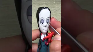 Wednesday Addams from Addams Family in Polymer clay - [ HALLOWEEN Characters] #shorts #youtubeshorts