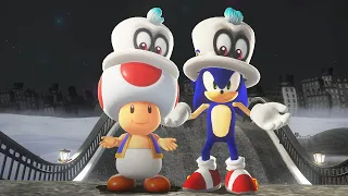 Playable Sonic and Toad in Super Mario Odyssey (4K)