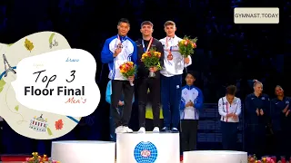 Top 3 in Men's Floor Event Final - 2022 Paris Gymnastics World Challenge Cup