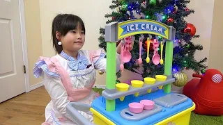 penjual es krim jualan mainanアイスを買いたいのに・・・お金が足りない⁉ ice cream shop pretend play food toys