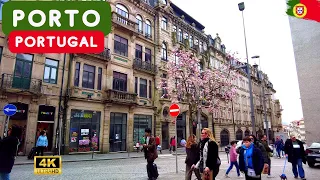 Porto Downtown and City Center, Oporto Walking Tour Portugal [4K]