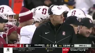 Colorado’s PA announcer gets called out by refs for disrupting Stanfords Offense.