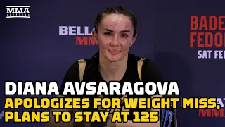 Diana Avsaragova Apologizes For Weight Miss, Plans To Stay At 125 | Bellator 290 | MMA Fighting